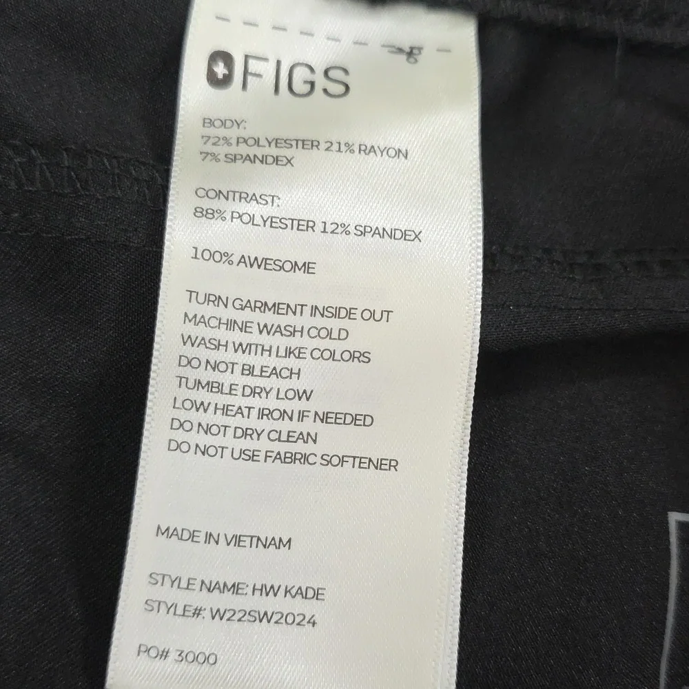 Figs Scrub Mens Pants Size M Black  Technically Collection Straight Nurse‎